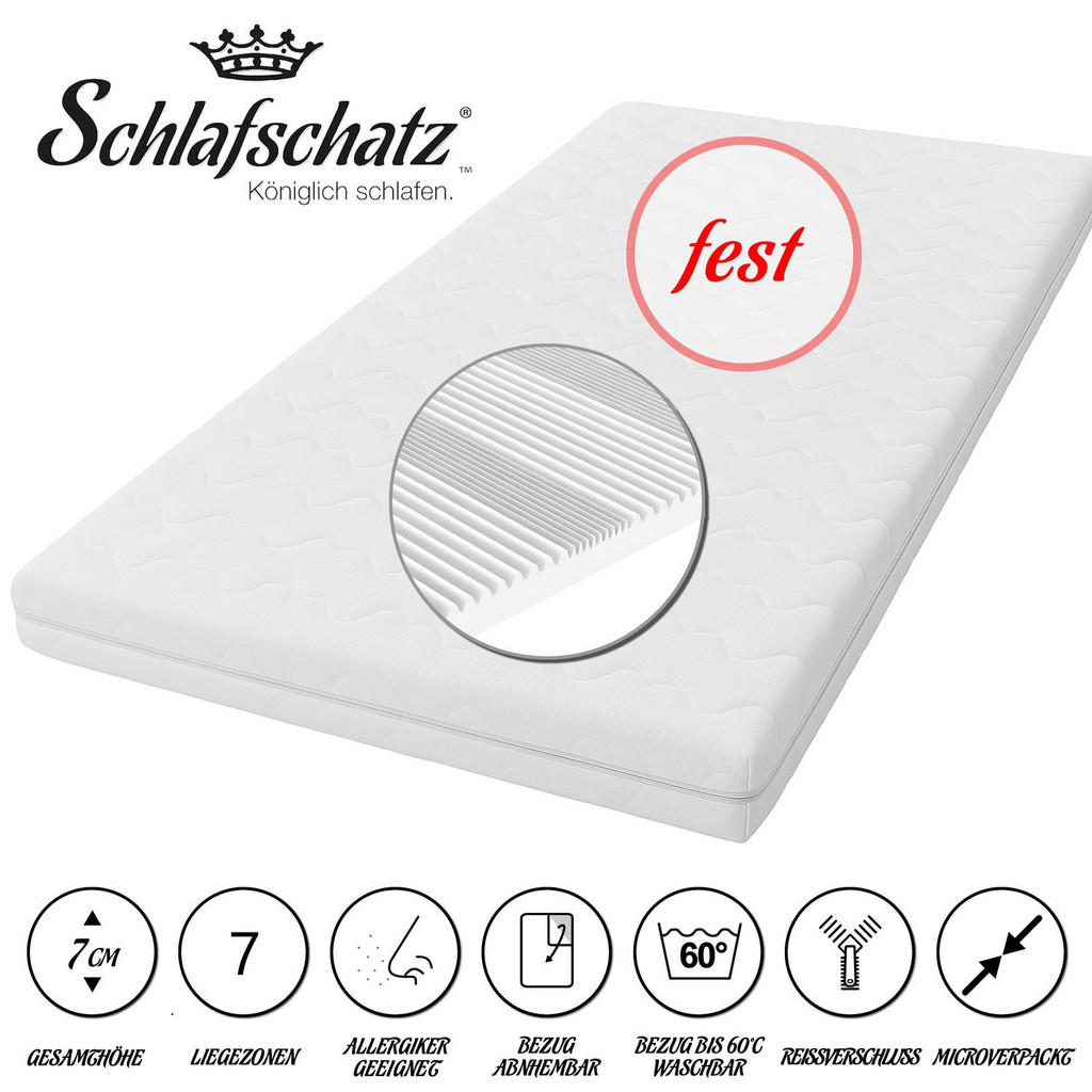 Thumbnail - Schlafschatz Topper, Weiß, Textil, H3, Füllung: Komfortschaum, 140x200 cm, Oeko-Tex® Standard 100, Bezug abnehmbar/wasch...