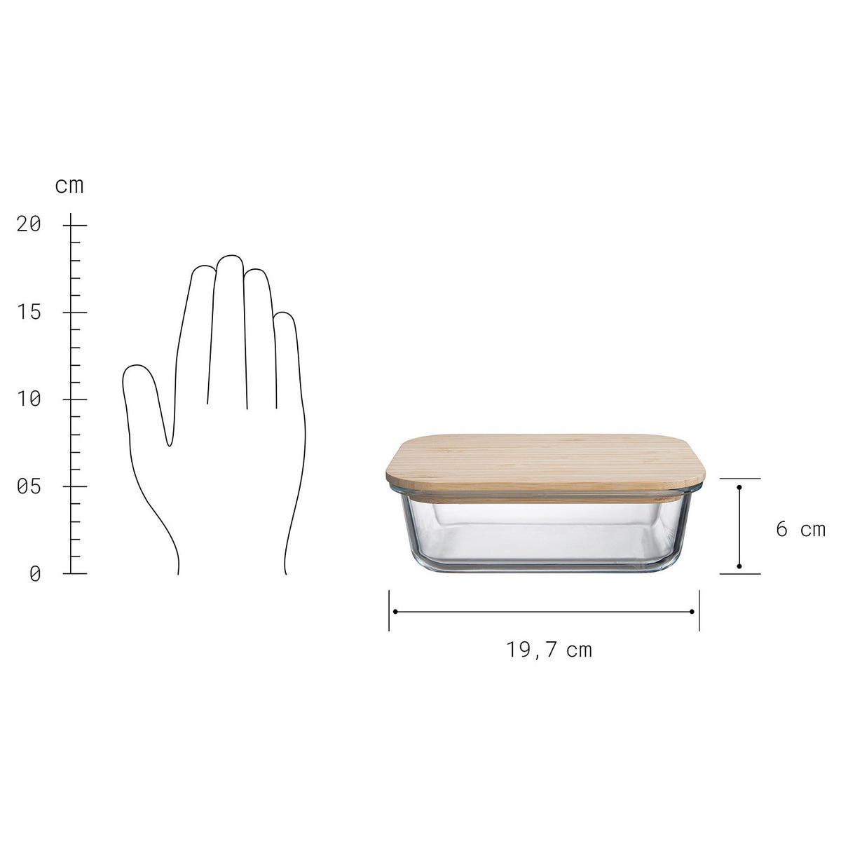 LUNCHBOX (4er Set) Naturals - Rotbraun, Glas/Holz (15/6/20cm) - Butlers