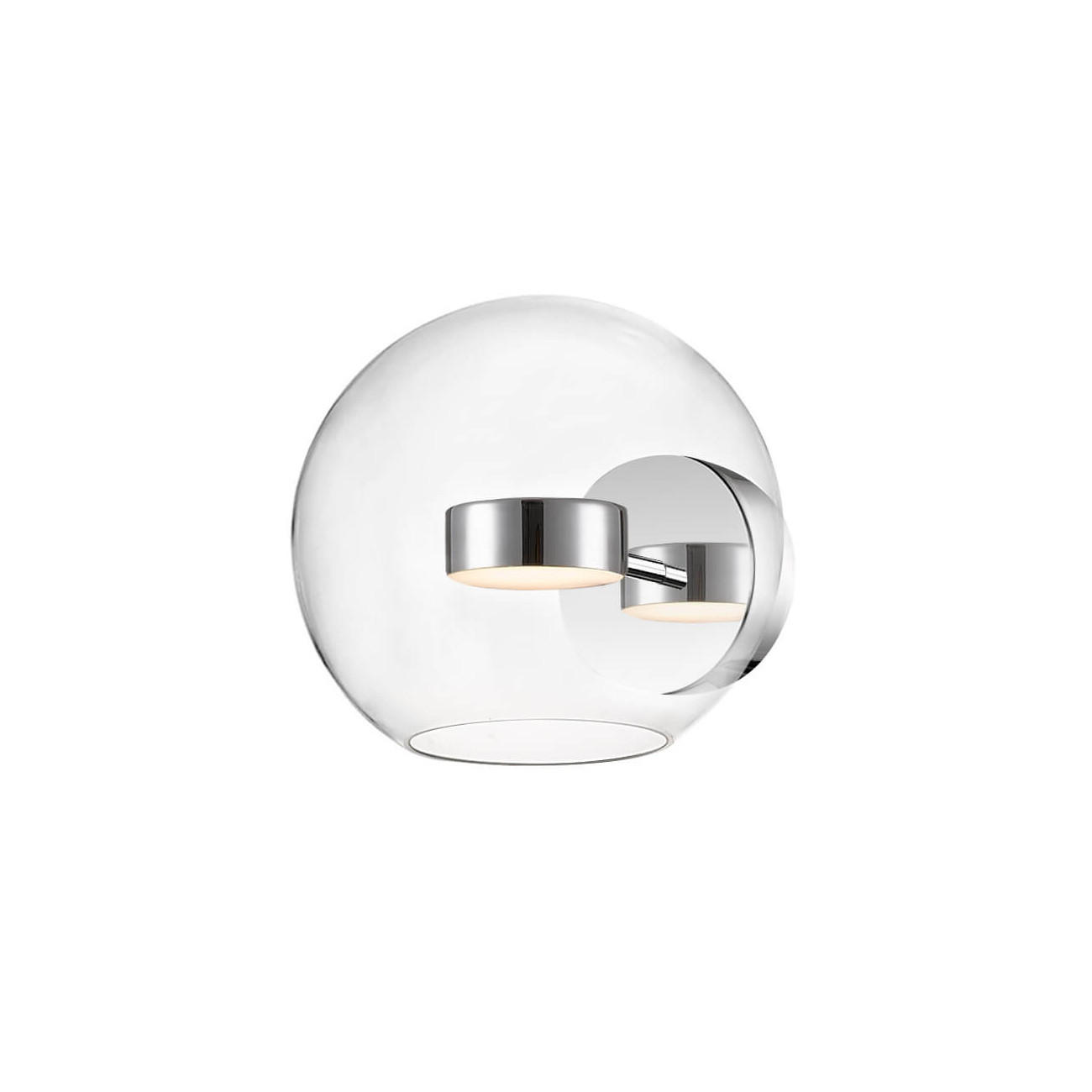 WANDLEUCHTE Gica, Transparent und verchromt, 25cm - Transparent, Glas (23/21/25cm) - KOSILUM