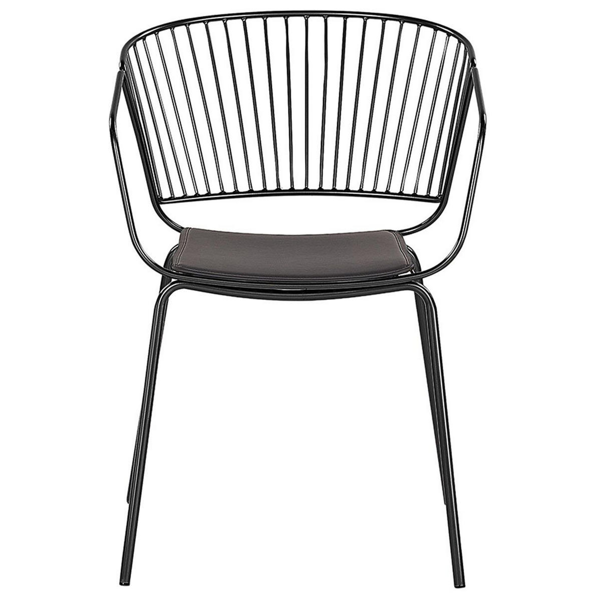 METALLSTUHL 2er-Set Schwarz Rigby - Schwarz, Textil/Metall (54/77/49cm) - Beliani