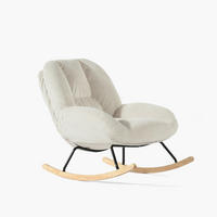 SCHAUKELSTUHL Relaxsessel Gepolstert Mit Cord-Bezug In Beige - Beige, Textil (79/84/111cm) - Meubles Cosy