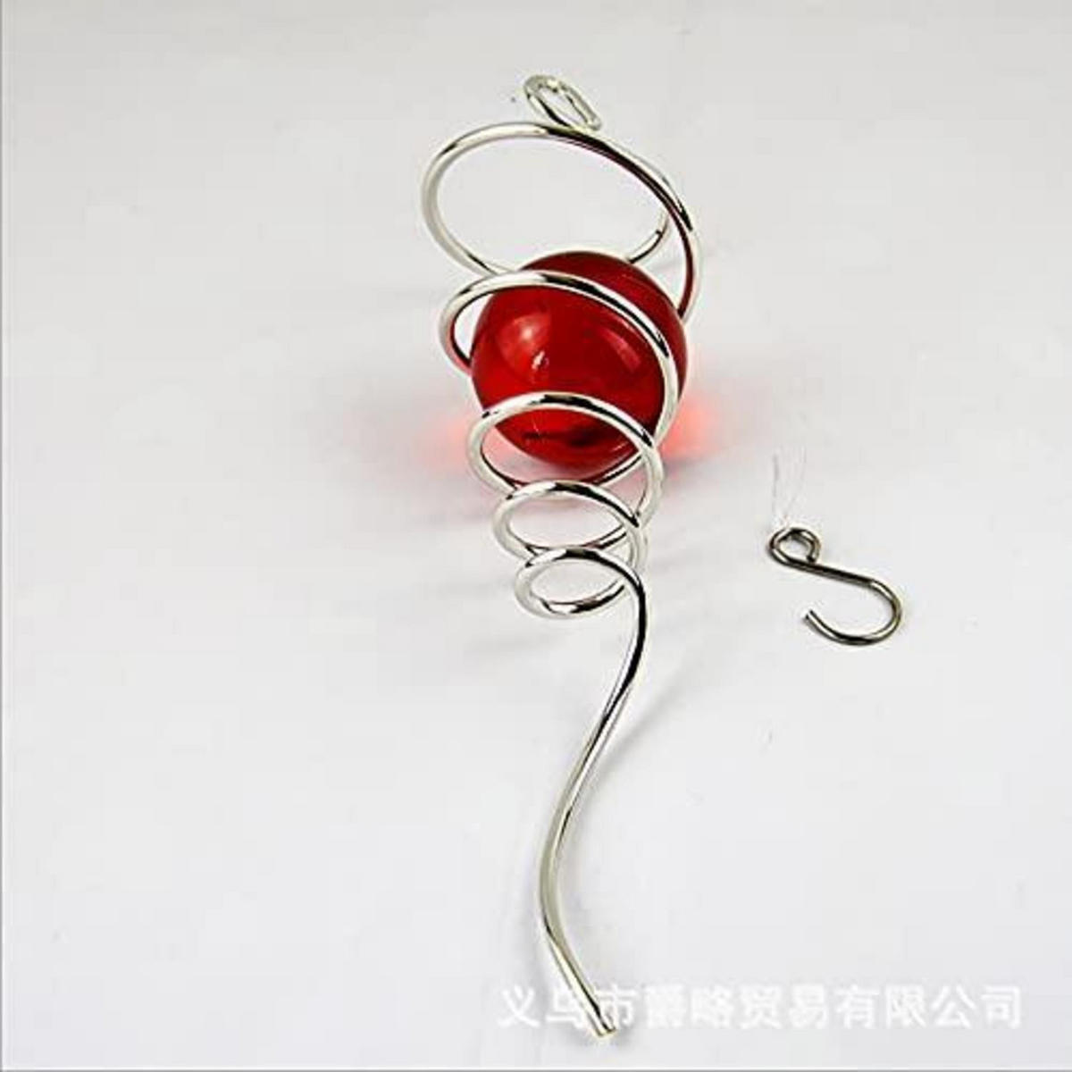 WINDSPIEL Spiralschwanz Edelstahl Rot - Rot, Metall (27.9/5/5cm)