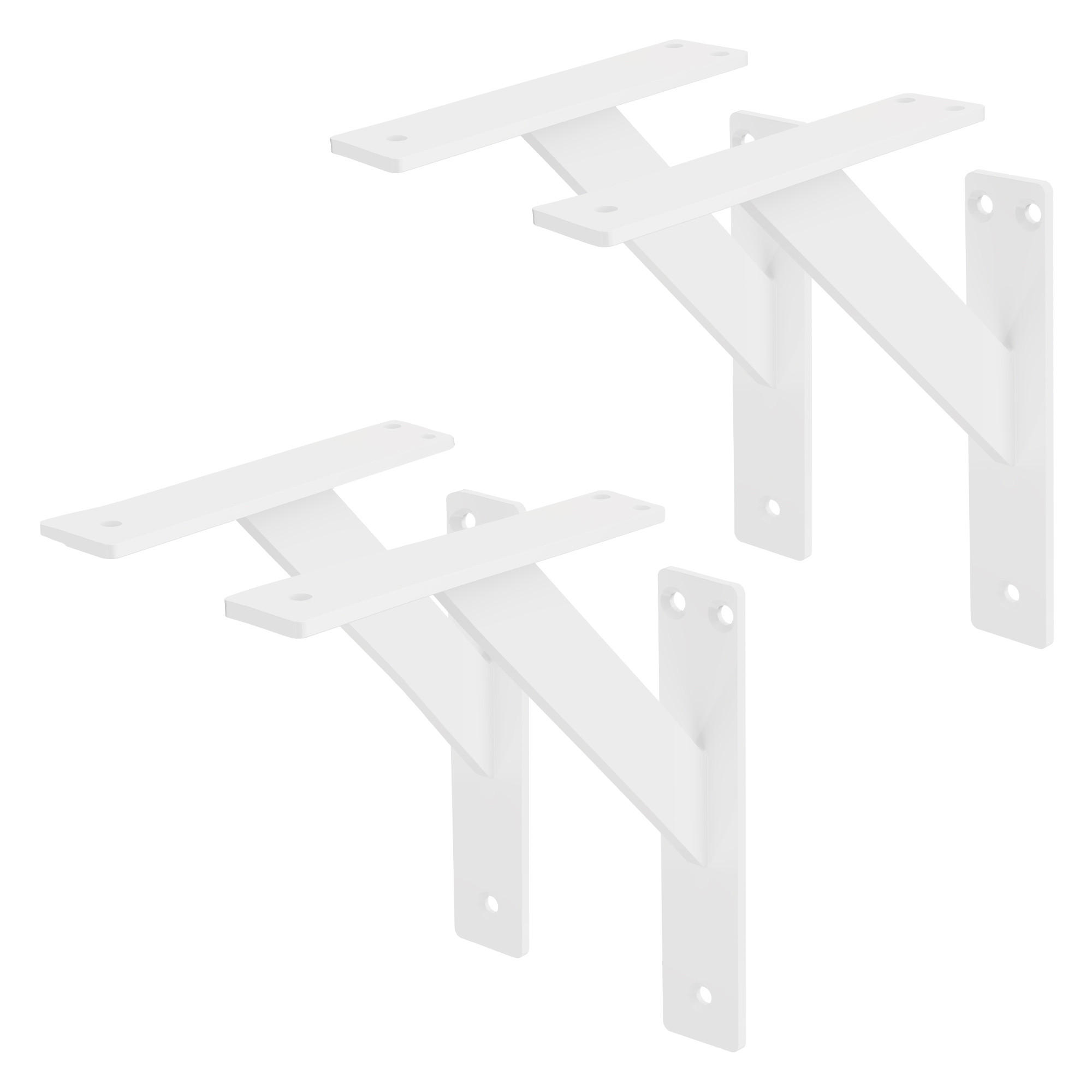 REGALTRÄGER 2er Set - Weiß, Metall (18/3/18cm) - ML-DESIGN