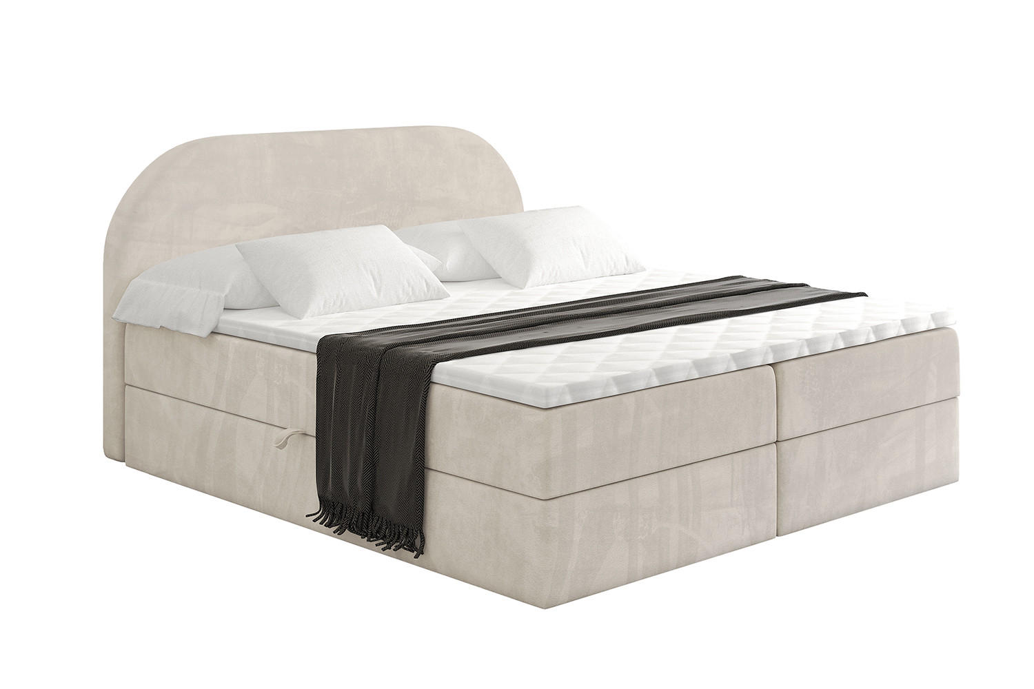 BOXBETT mit Matratze H3 und Lattenrost - NOX - 160x200 - Beige Casablanca - Beige, Holzwerkstoff/Kunststoff (160/200cm) - ALTDECOR