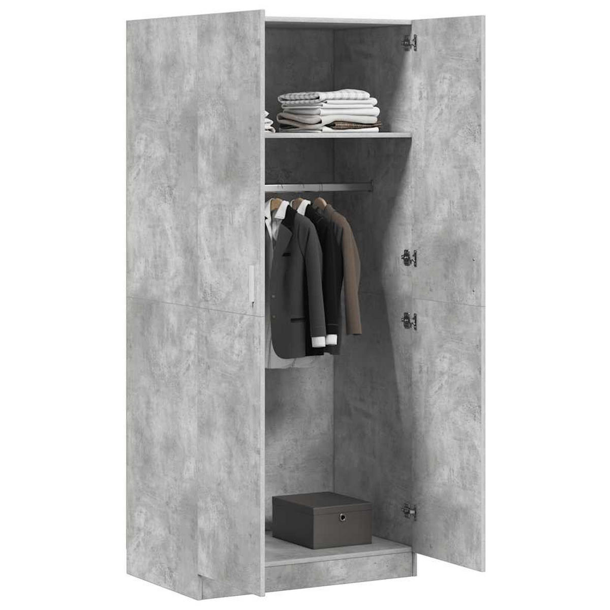 DREHTÜRENSCHRANK Duty 80/52/180 cm - Grau, Holzwerkstoff (80/180/52cm) - Nettlife