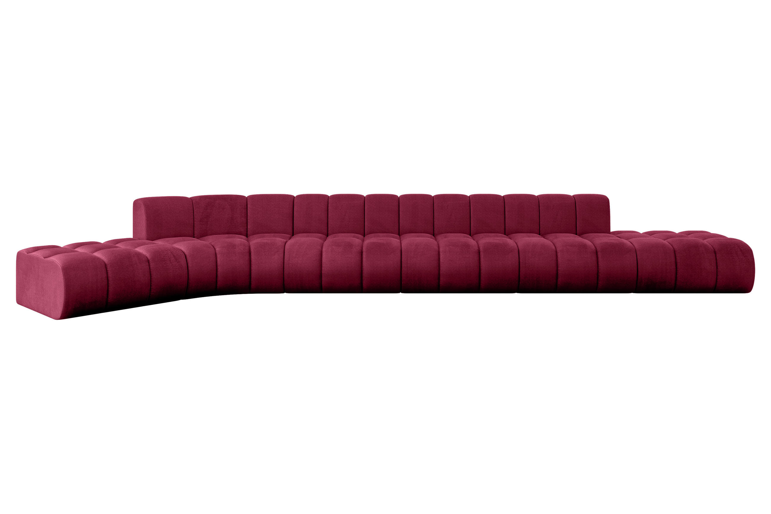 ECKSOFA modulares Sofa Solven-L3 - 562x174x70 cm Bordeauxrot - Bordeaux, Holzwerkstoff/Textil (562/174cm) - ALTDECOR