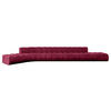 ECKSOFA modulares Sofa Solven-L3 - 562x174x70 cm Bordeauxrot - Bordeaux, Holzwerkstoff/Textil (562/174cm) - ALTDECOR