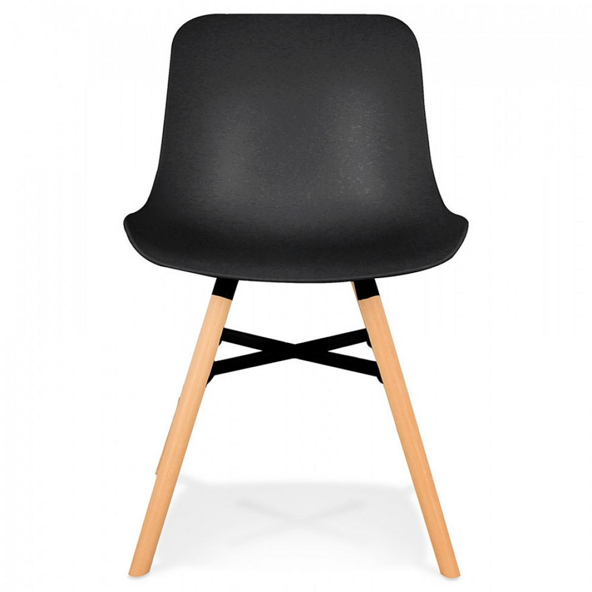 STUHL Schwarz 48x81x55cm - Buchefarben/Schwarz, Kunststoff (48/81/55cm) - AlterEgo