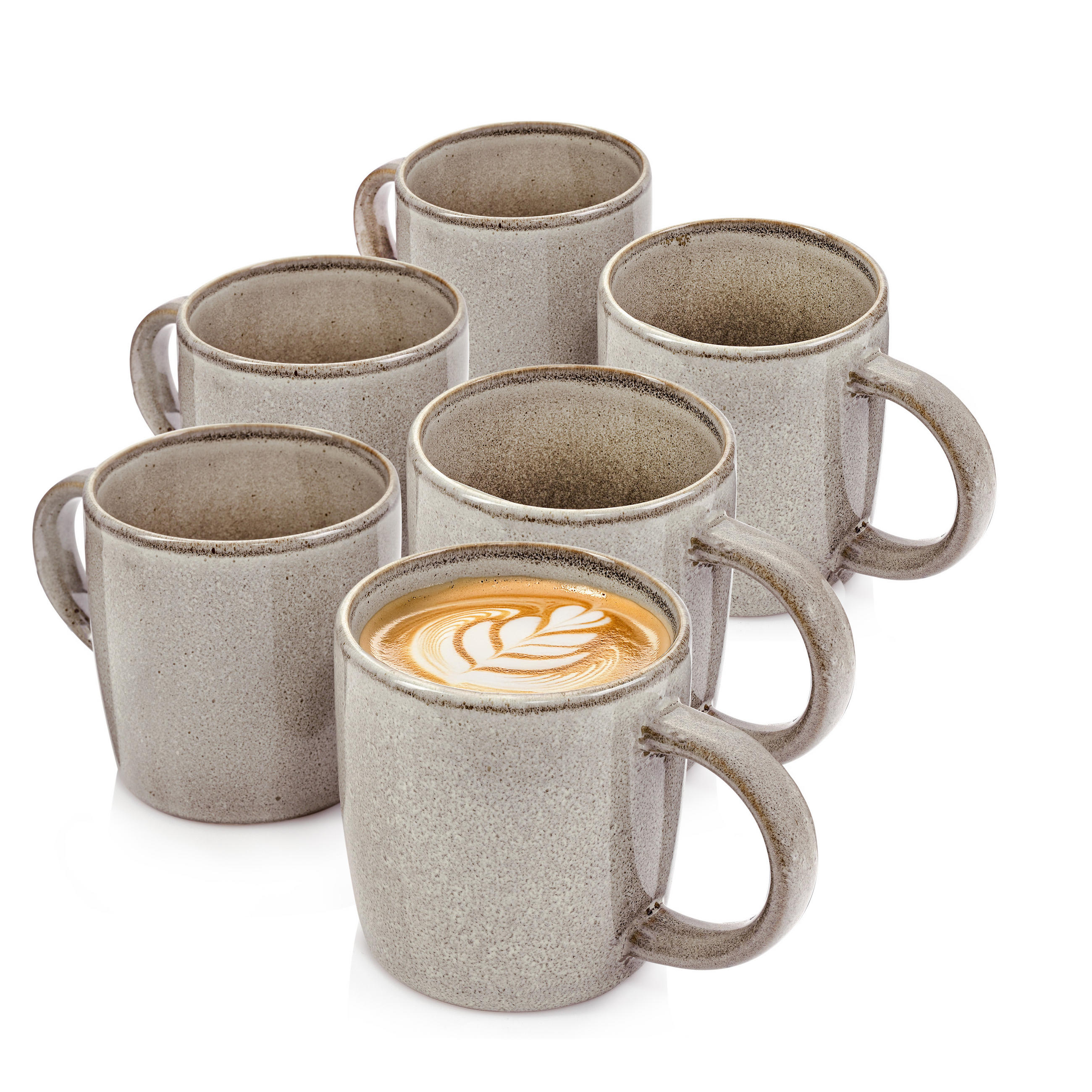 KAFFEEBECHER SET KAIRO CLAY - 6 aus Steingut - Grau, Keramik (0.4L) - Sänger