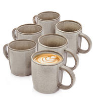 KAFFEEBECHER SET KAIRO CLAY - 6 aus Steingut - Grau, Keramik (0.4L) - Sänger