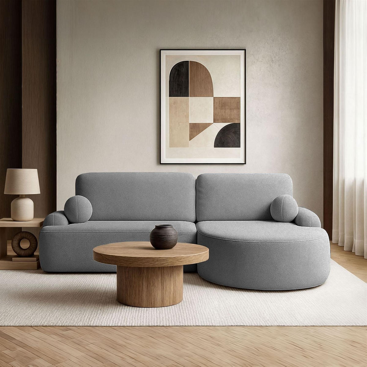 ECKSOFA CLEO mit Schlaffunktion Version Rechte QUELLE 92 - Dunkelgrau, Kunststoff (264/172cm) - Lookway