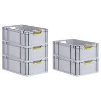 EUROBOX 5x Nextgen Color 22x40x60cm 44 Liter Griffe Gelb Offen - Gelb, Kunststoff (40/22/60cm) - PROREGAL