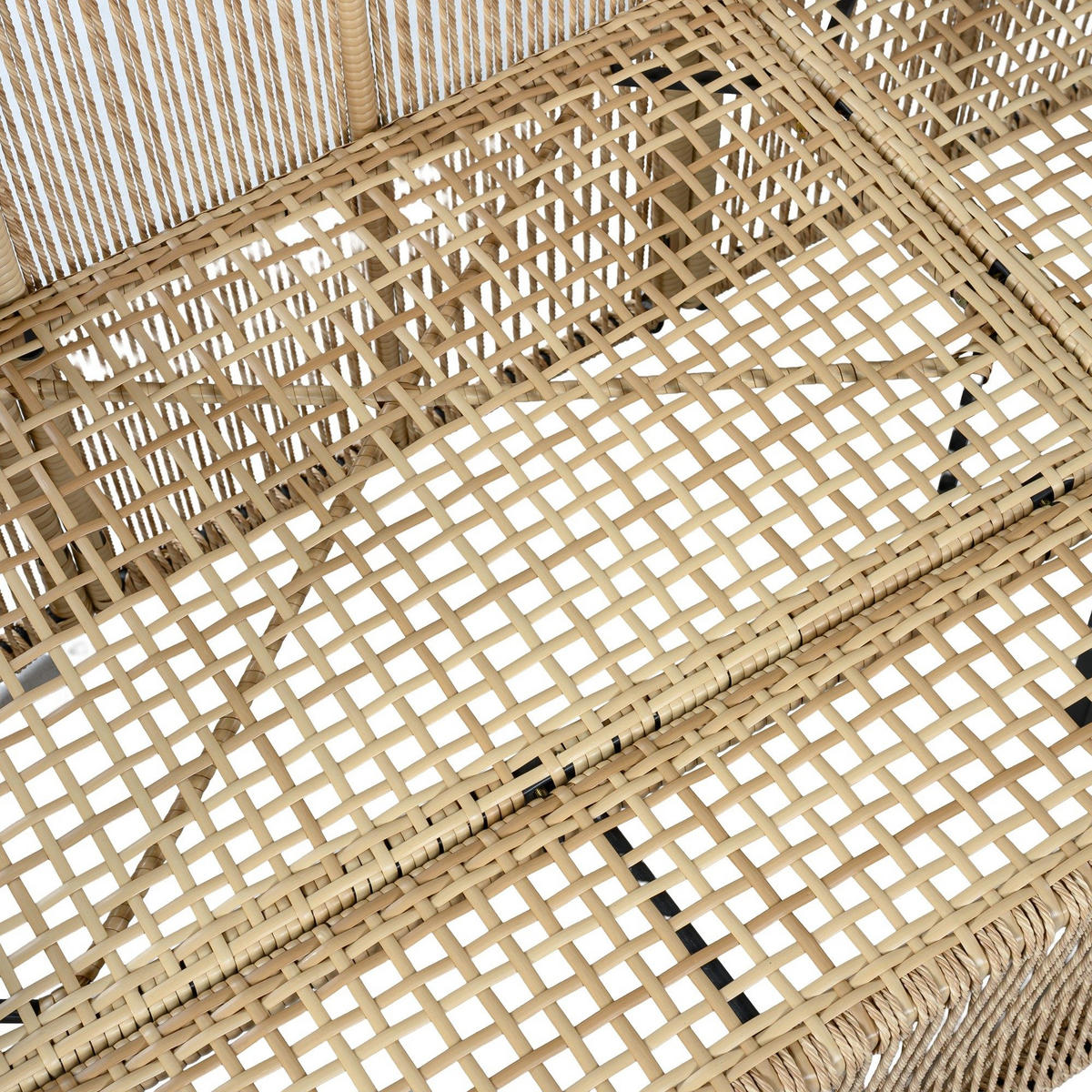 GARTENGARNITUR 4-teiliges Gartenmöbel Set,PE Rattan Outdoor Lounge Set,Weiß-Braun - Weiß, Metall - LVHOM