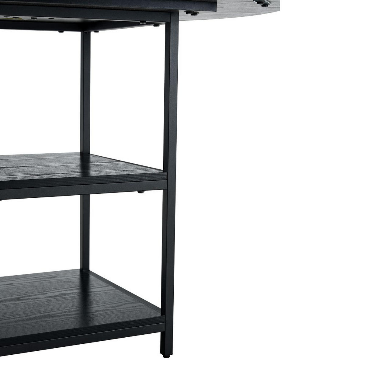 ESSTISCH Runder Doppelablage Schwarz-Optik, Regal doppelt, Holzoptik Ablage - Schwarz, Holzwerkstoff/Metall (107/107/75cm)