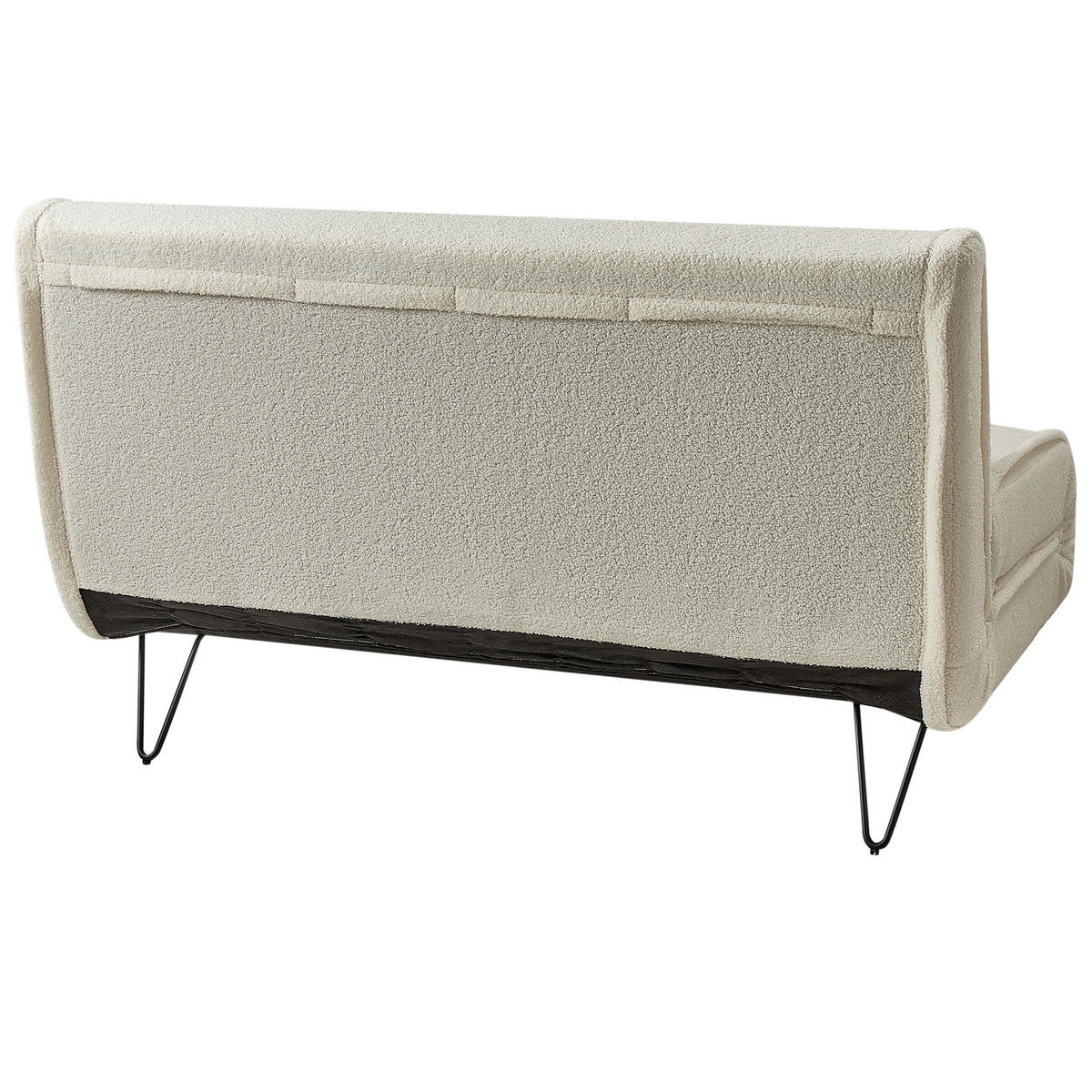 2-SITZER-SCHLAFSOFA Bouclé hellbeige/schwarz Vestfold - Beige/Schwarz, Textil (130/45/78cm) - Beliani