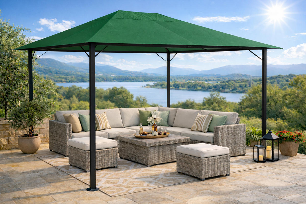 ERSATZDACH Pavillon 3/4 m Grün - Grün, Textil (297/1/397cm) - QUICK STAR