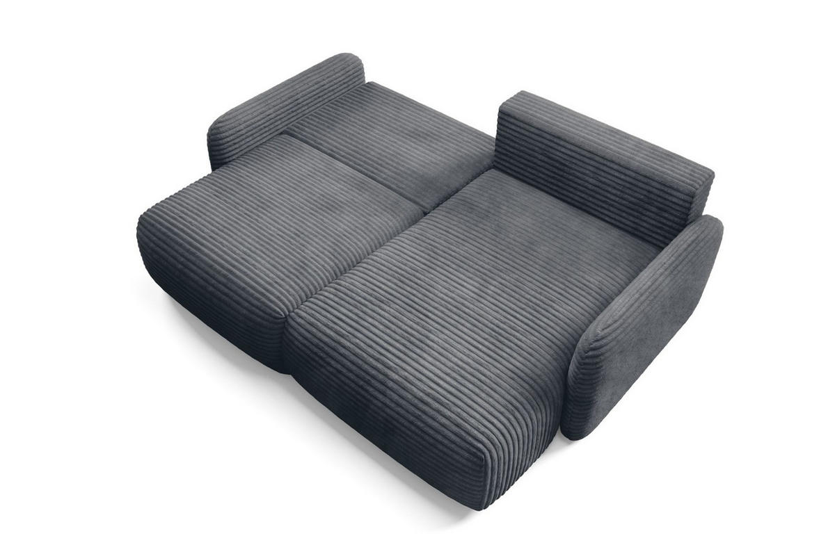 ECKSOFA Simone Mit Schlaffunktion - Anthrazit, Holzwerkstoff/Textil (165/240cm) - Fun Möbel