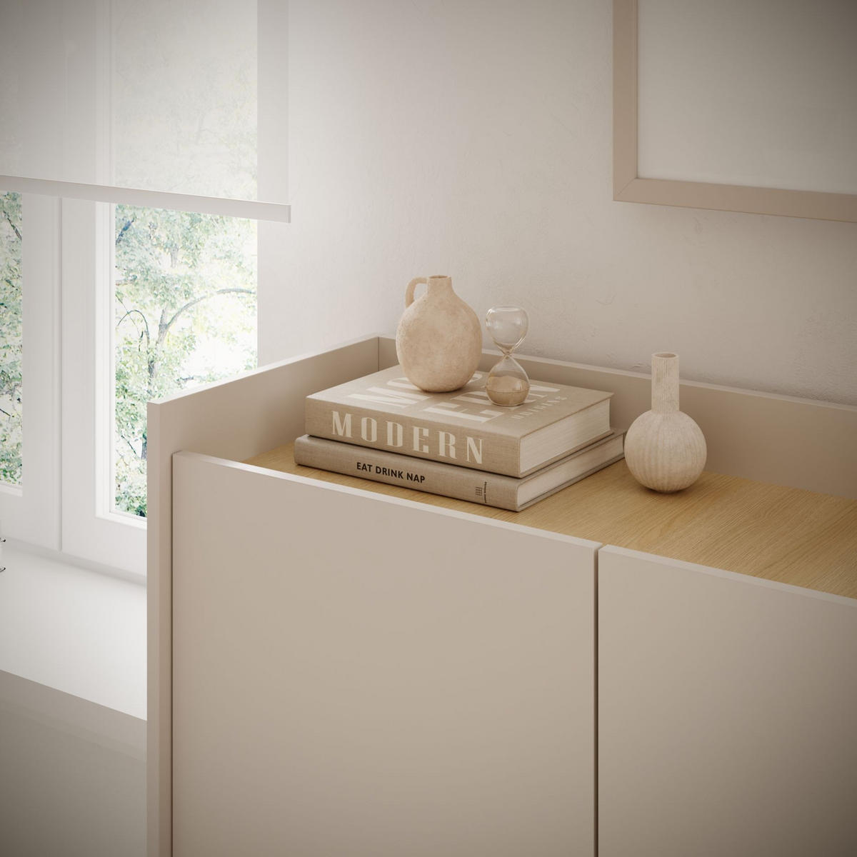 SIDEBOARD Tovi Kaschmirgrau / Holzoptik Eiche 140 cm - Kaschmir, Holzwerkstoff/Metall (139.8/95.5/36.4cm) - Selsey