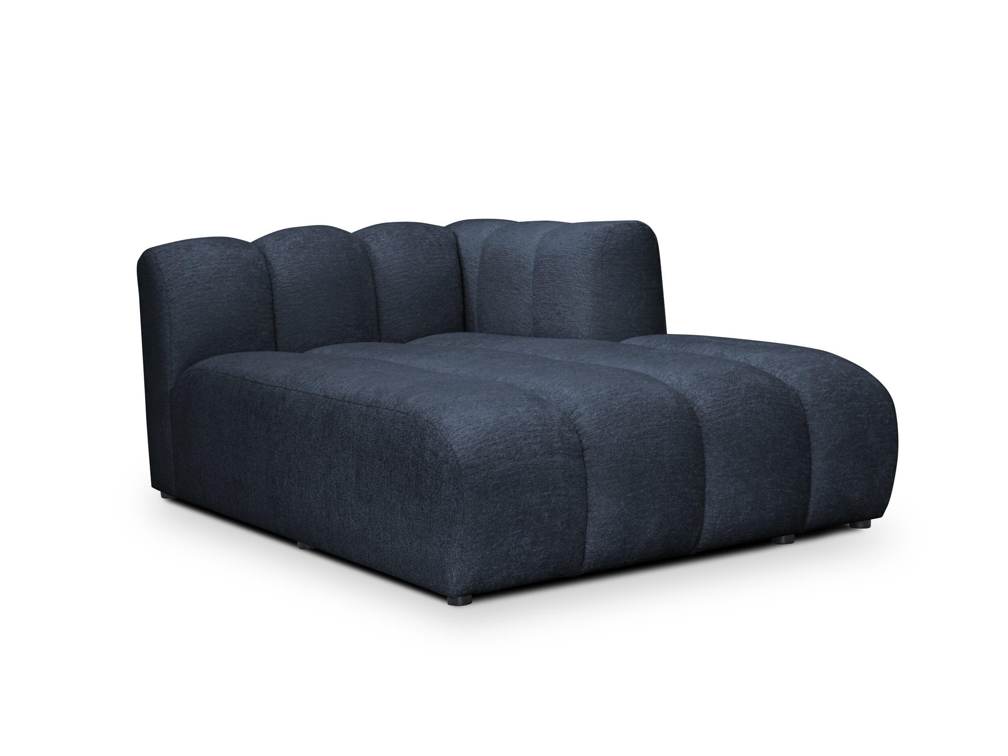 SOFAELEMENT Rechts Chenille Stoff Blau - Blau/Schwarz, Holzwerkstoff/Kunststoff (179/70/113cm) - Makamii