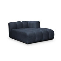 SOFAELEMENT Rechts Chenille Stoff Blau - Blau/Schwarz, Holzwerkstoff/Kunststoff (179/70/113cm) - Makamii