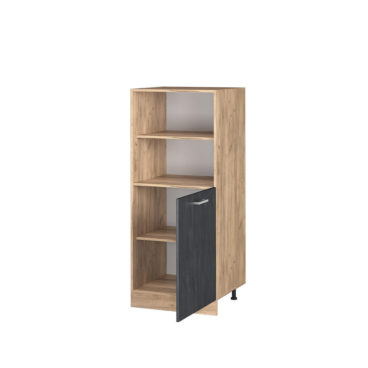 HERDUMBAUSCHRANK R-Line Schwarz Beton 60 cm - Honigeiche/Eiche Wotan, Holzwerkstoff (60/143/57cm) - Vicco