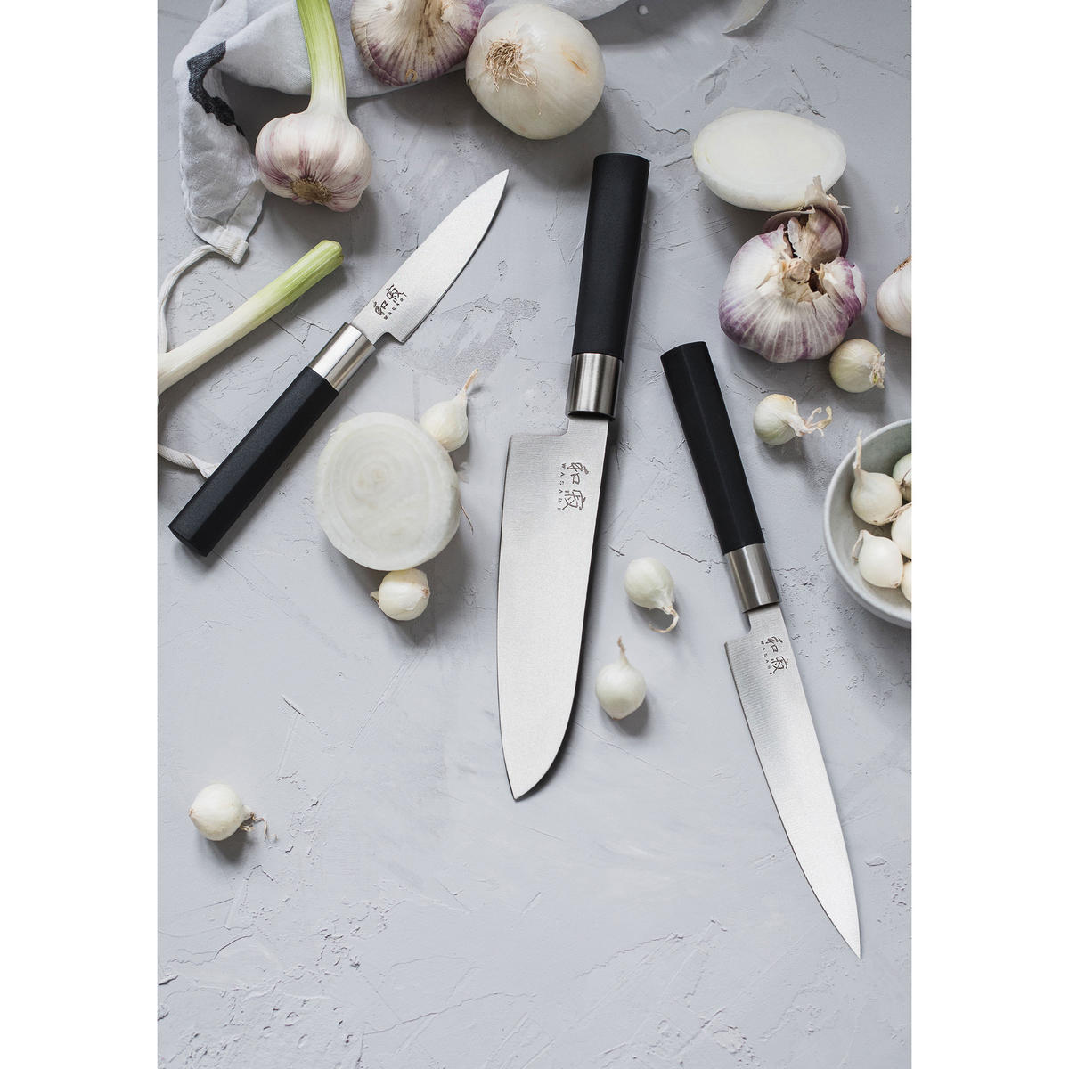 ALLZWECKMESSER Wasabi Black, Edelstahl, 10 cm - Silberfarben, Metall (36cm) - Kai Messer