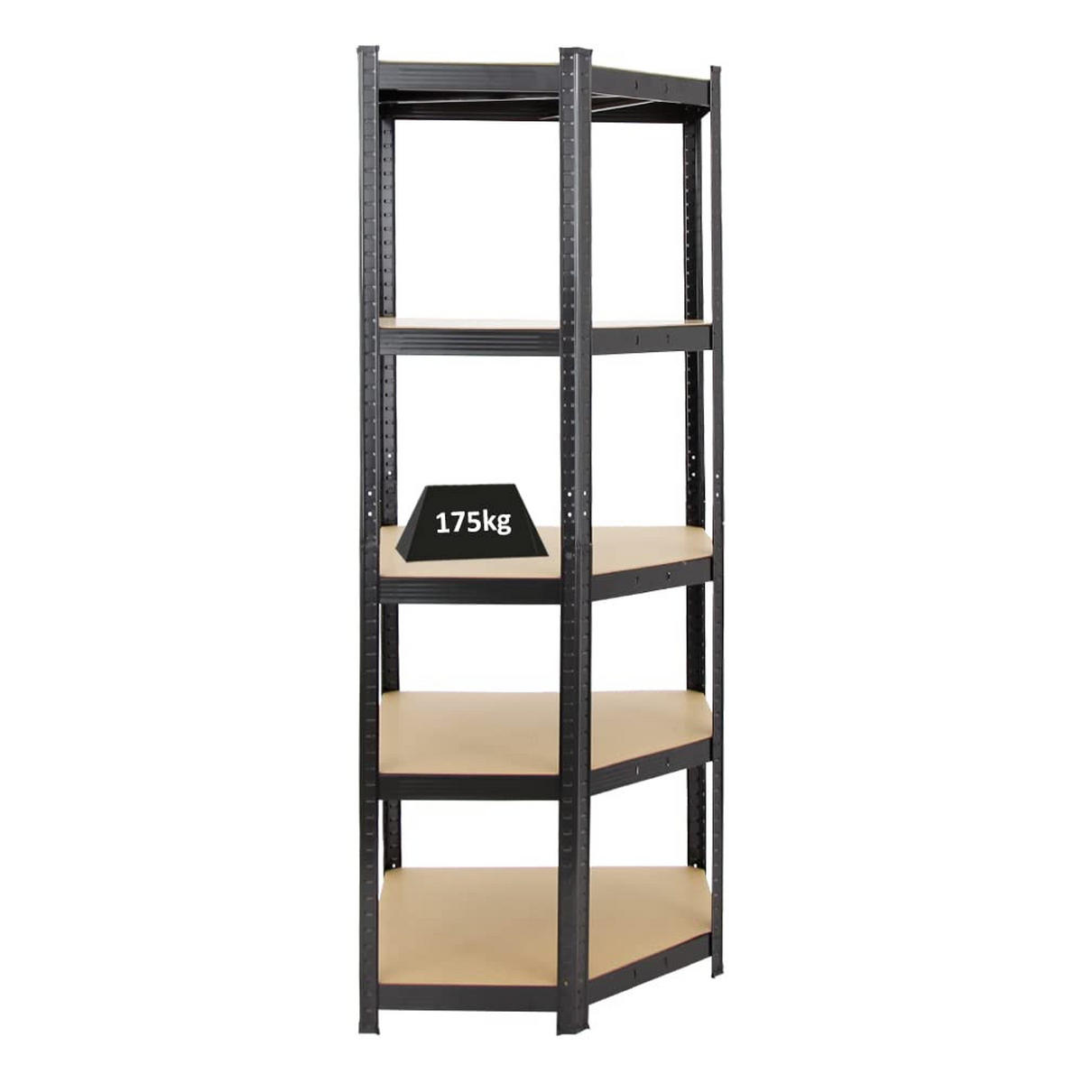 ECKREGAL Ragnar 180x70x40 cm Fachlast 175 kg Schwarz - Schwarz, Metall (70/180/40cm) - PROREGAL