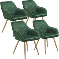 ESSZIMMERSTUHL 4er Set Marilyn 58 x 62 x 82 cm dunkelgrün/gold - Dunkelgrün/Goldfarben, Kunststoff (58/82/62cm) - tectake