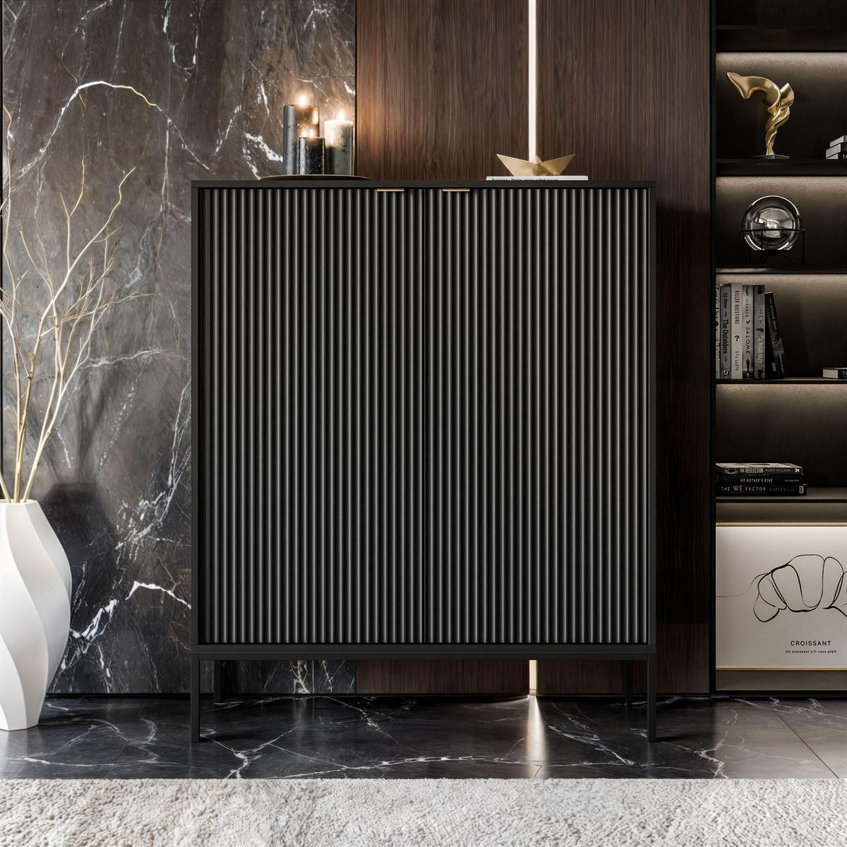 HIGHBOARD CORTADO K104 ZWEIFLUEGELIG SCHWARZ - Schwarz, Holzwerkstoff (104/125/39cm) - Lookway