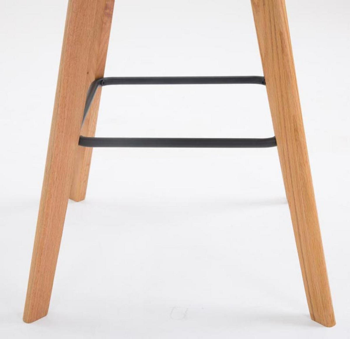 BARHOCKER 2er Set Kunststoff grau - Eukalyptusholzfarben/Grau, Holz/Kunststoff (48/112/56cm) - CLP