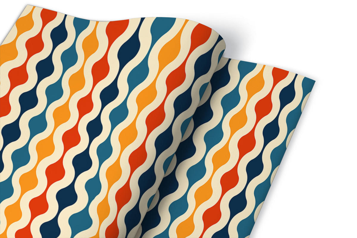 MÖBELAUFKLEBER 100x50 cm Retro-Muster - Multicolor, Kunststoff (100/50/50cm) - TULUP