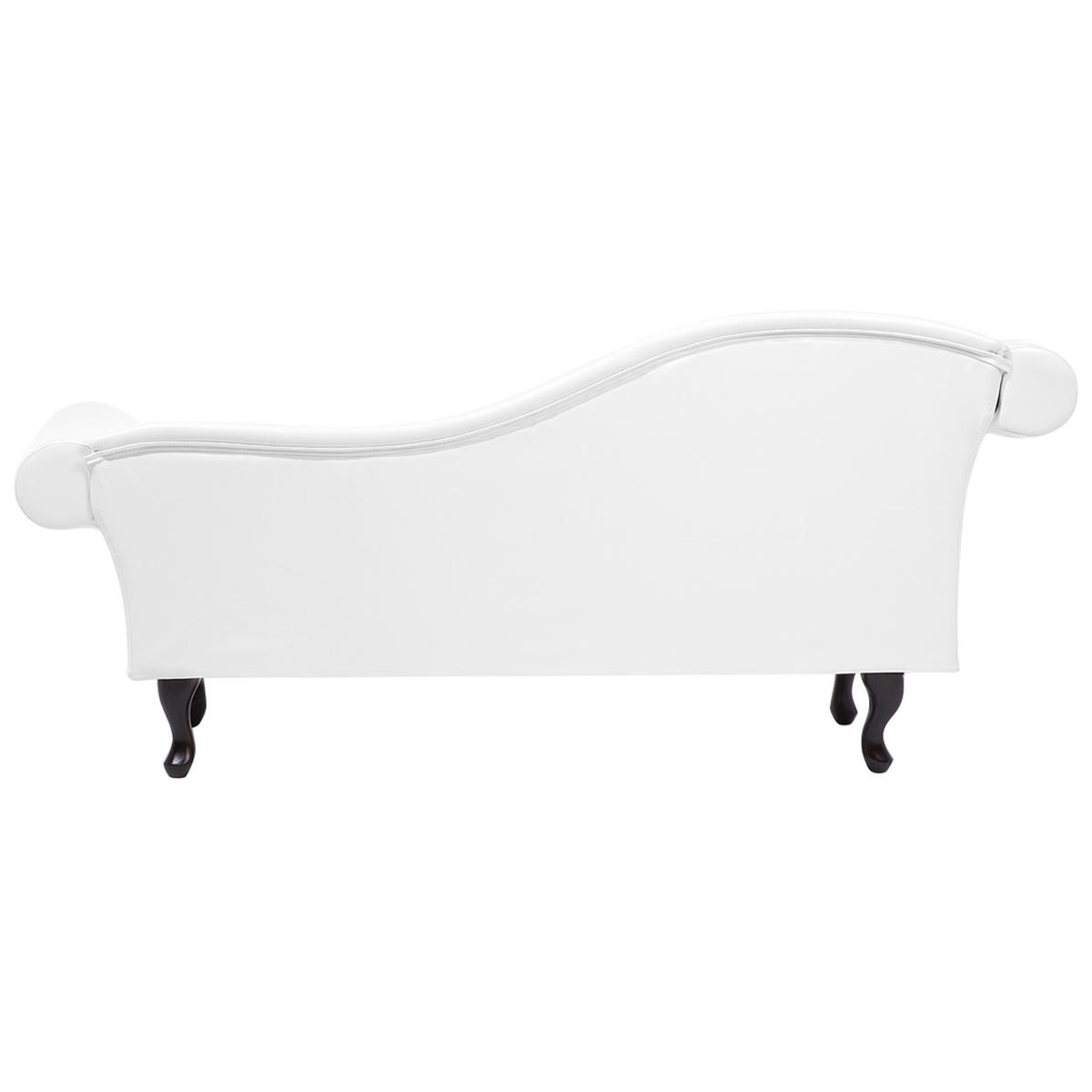 CHAISELONGUE Kunstleder weiß linksseitig Lattes - Schwarz/Weiß, Kunststoff (188/87/59cm) - Beliani
