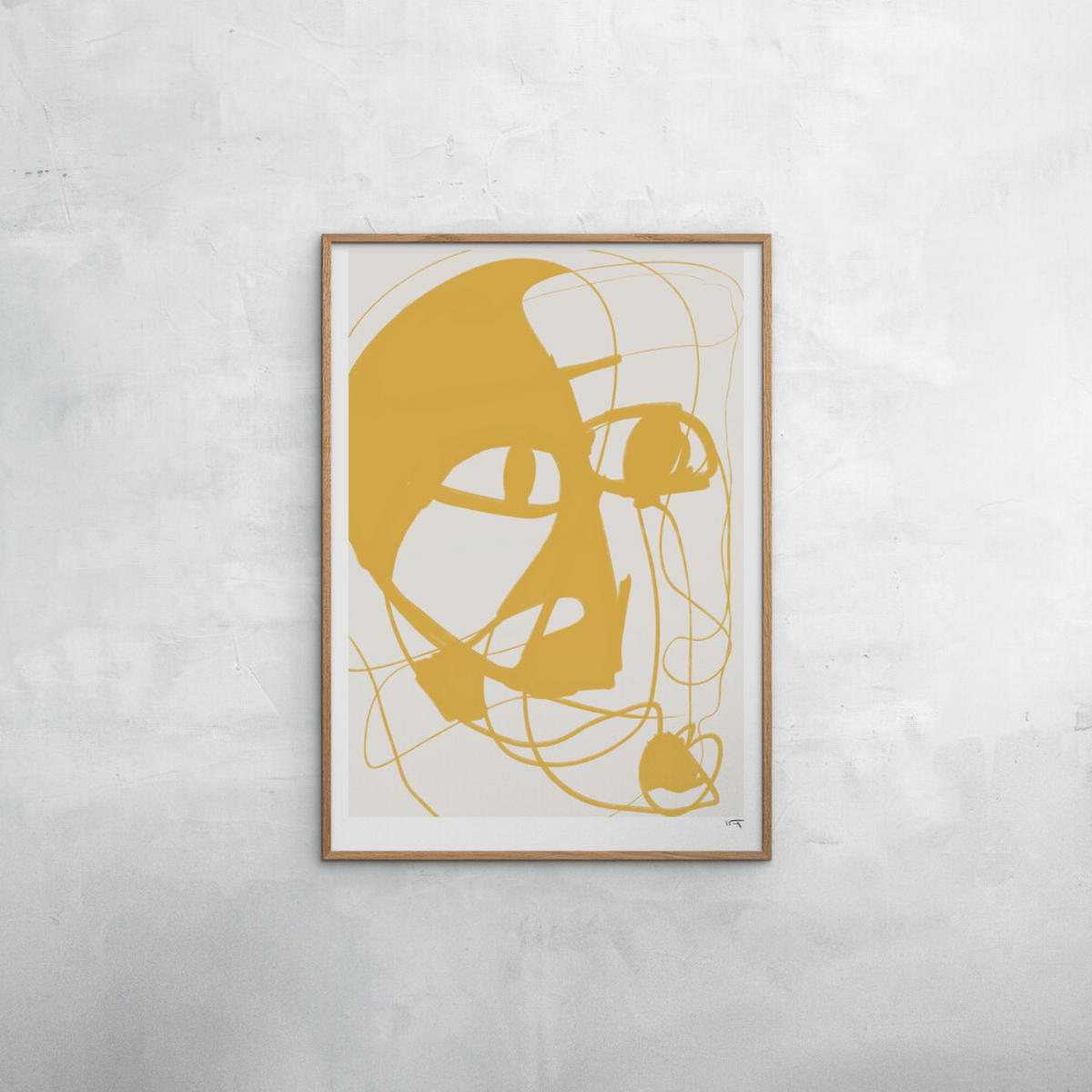 POSTER mit Rahmen N. Atelier - Soirée - Eichefarben/Gelb, Holz/Papier (30/40cm) - Poster&Frame