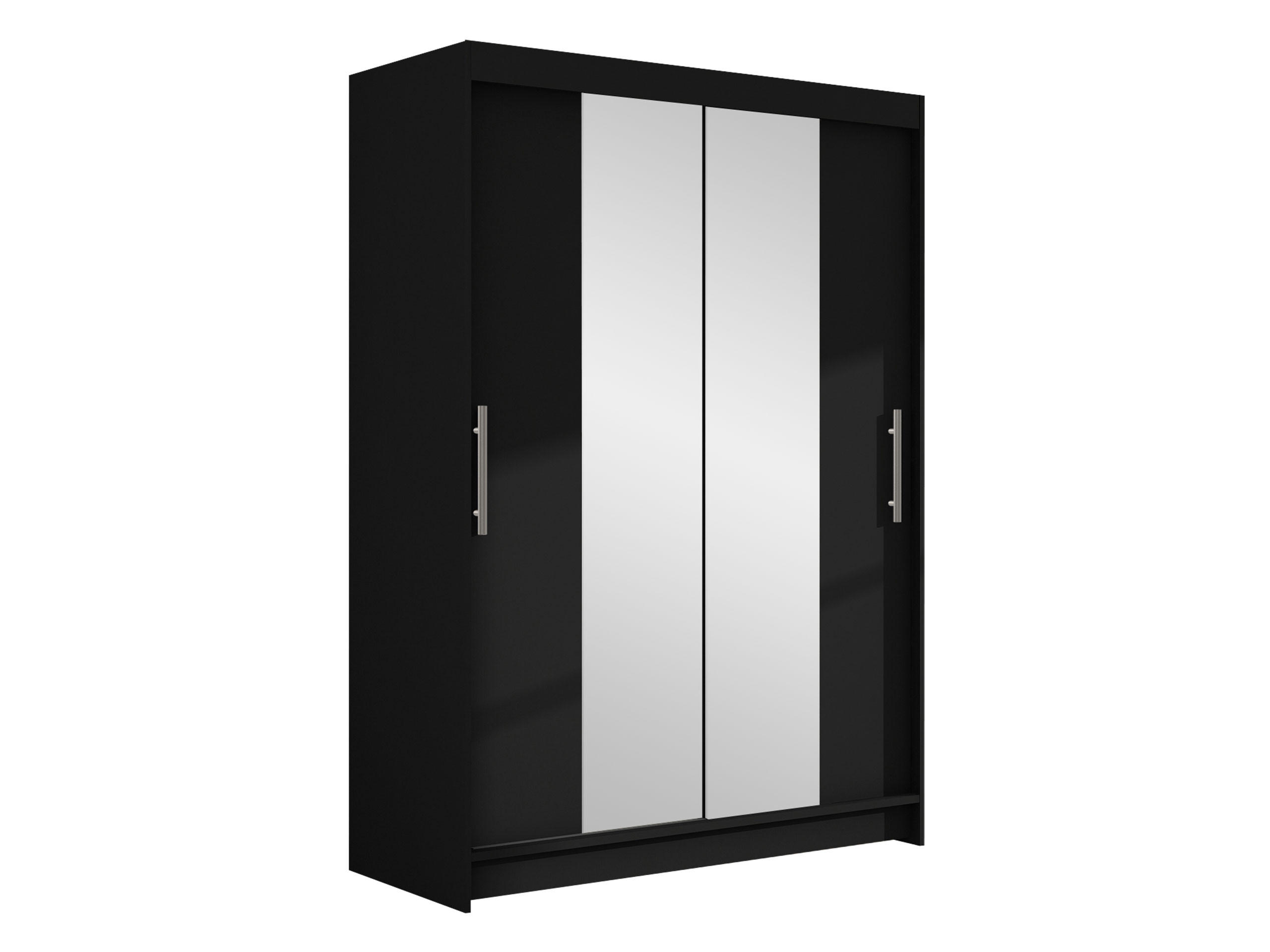 KLEIDERSCHRANK Miami II - Silberfarben/Schwarz, Holzwerkstoff/Kunststoff (120/200/58cm) - MIRJAN24