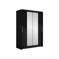KLEIDERSCHRANK Miami II - Silberfarben/Schwarz, Holzwerkstoff/Kunststoff (120/200/58cm) - MIRJAN24