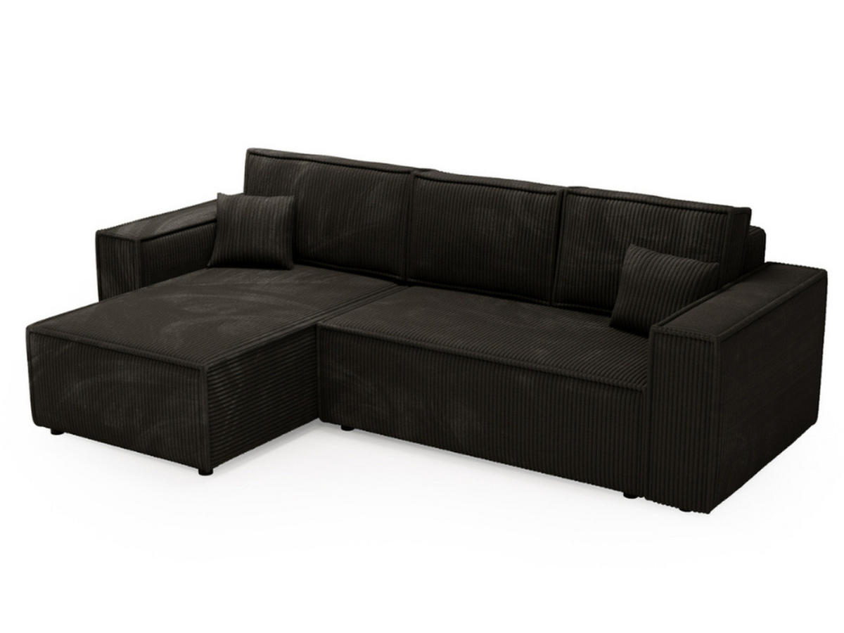 ECKSOFA Prato Schwarz Links - Schwarz, Holz/Kunststoff (170/280cm) - Graingold