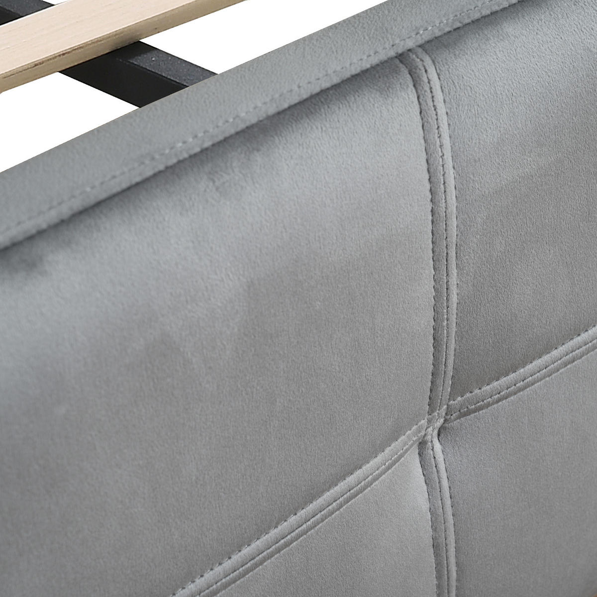 POLSTERBETT 140/200 cm Grau mit LED-Beleuchtung und gesteppter Oberfläche - Grau, Textil (140/200cm) - OKWISH