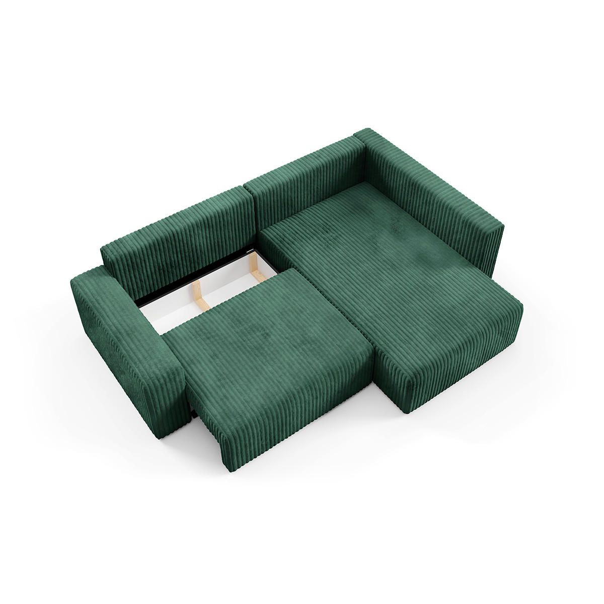ECKSOFA Angela 4 Sitzplätze Tannengrün - Grün, Holz (245/182cm) - Petits-meubles