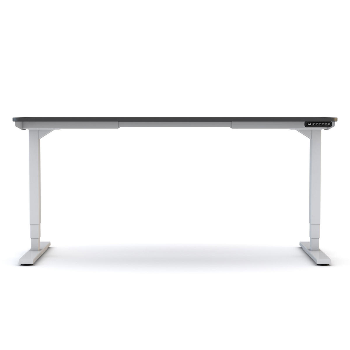 SCHREIBTISCH Elektrisch höhenverstellbarer Schreibtisch Y-Line Curved Anthrazit Signalweiß 140/70/62-127cm - Anthrazit/Weiß, Holzwerkstoff/Metall (70/140/127cm) - ASSMANN