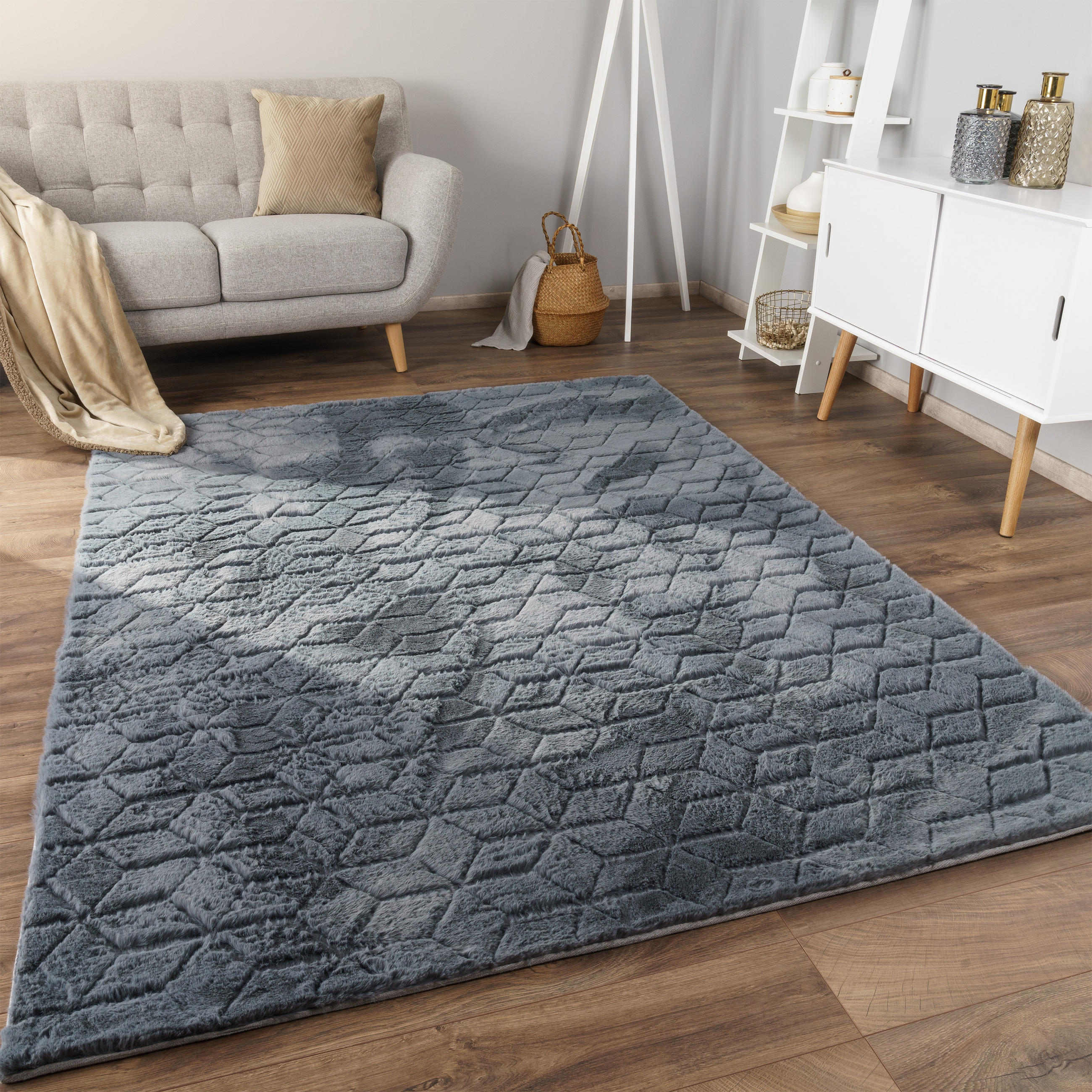 HOCHFLORTEPPICH 200/280 cm Arnheim 745 - Anthrazit, Textil (200/280cm) - Paco Home