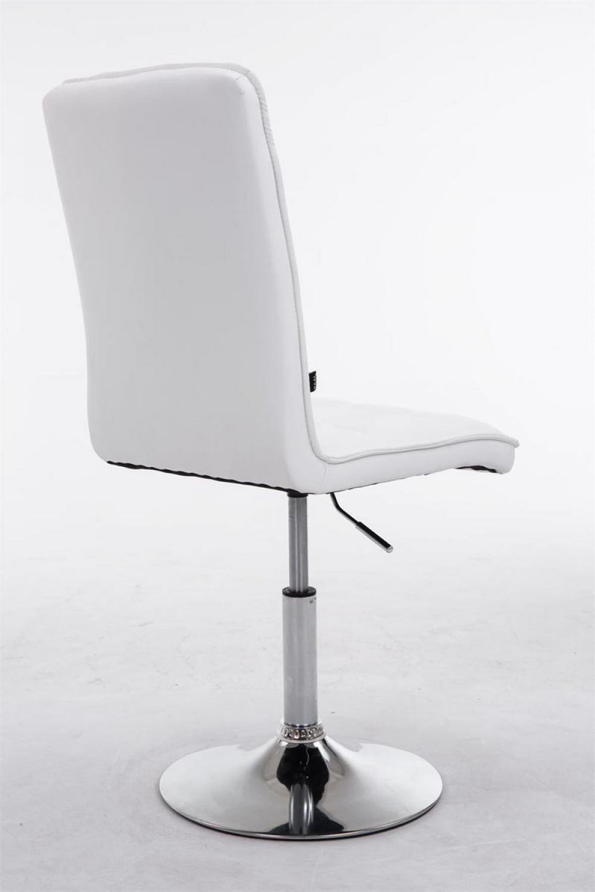 DREHSTUHL Lederlook weiß - Chromfarben/Weiß, Textil/Metall (43/90/59cm) - CLP
