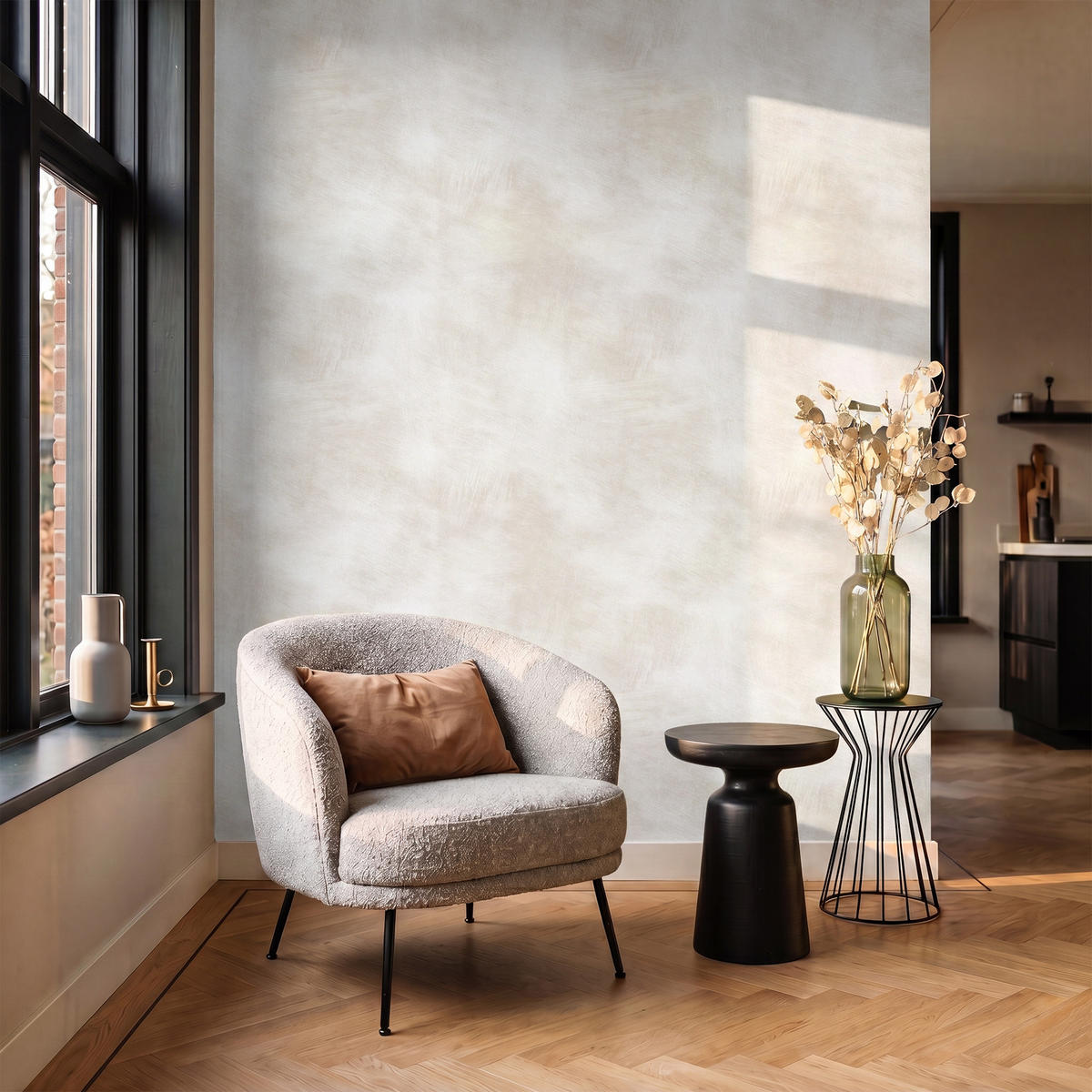 TAPETE - Dezent - Textur - Beige - 160x200 cm - Creme, Papier (160/200cm) - OnlyWow