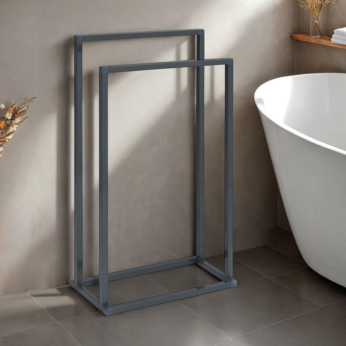 HANDTUCHHALTER MAILO grau - Grau, Metall (45/84/21cm) - IDIMEX