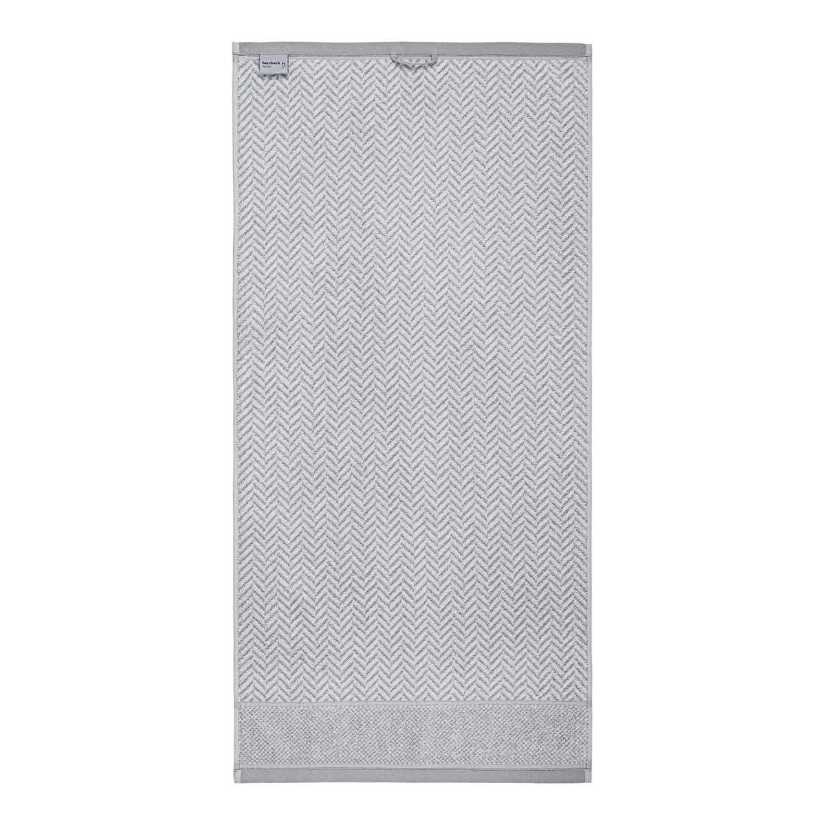 DUSCHTUCH 2er Set Italiana Silbergrau - Hellgrau, Textil (70/140cm) - Herzbach Home