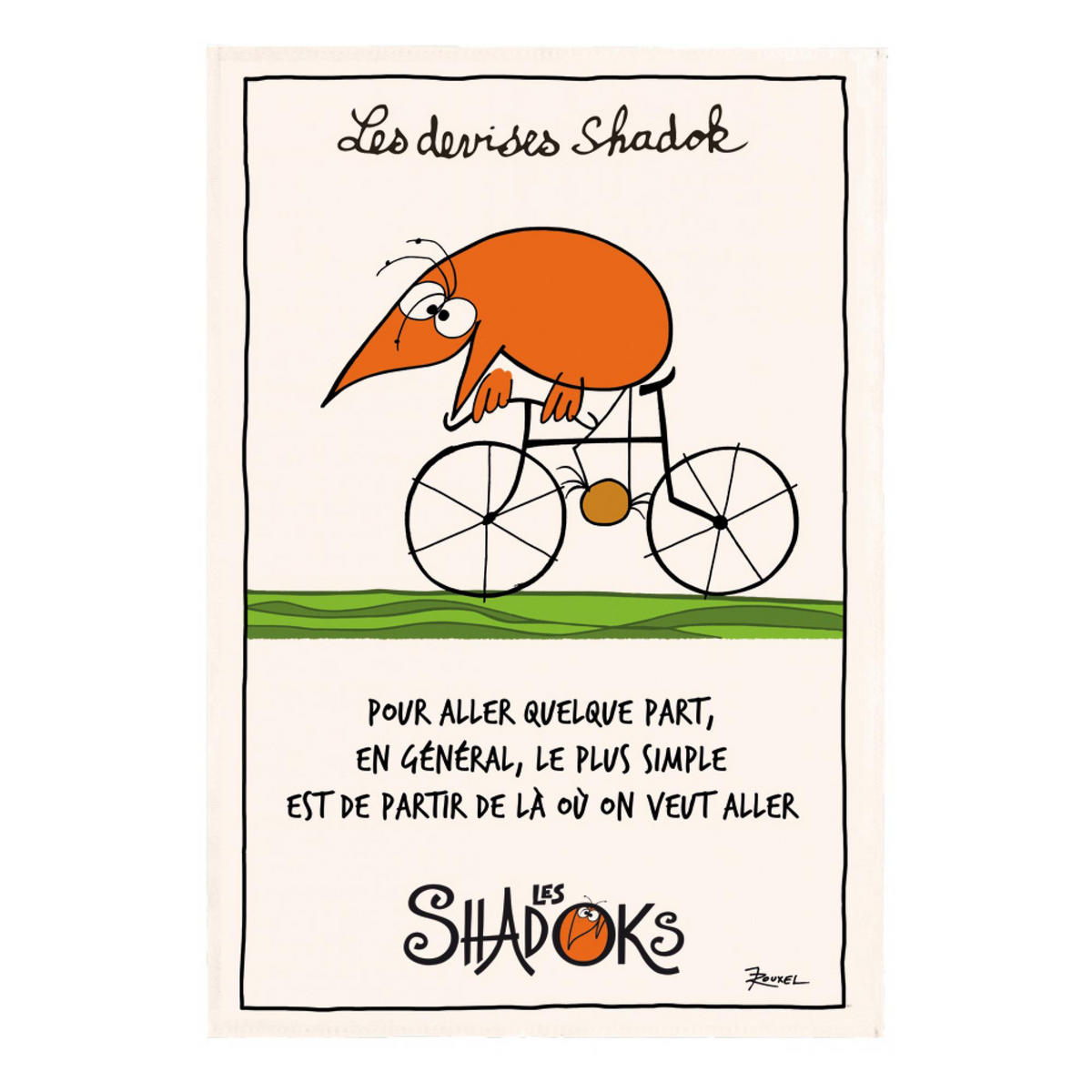 GESCHIRRTUCH Shadok À vélo ekrü 48 x 72 cm - Weiß, Textil (48/72cm) - Winkler