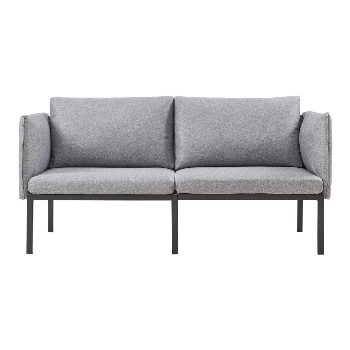 DVOUSEDÁK Kamar - šedá, kov/dřevo (158/69/63.5cm) - [en.casa]