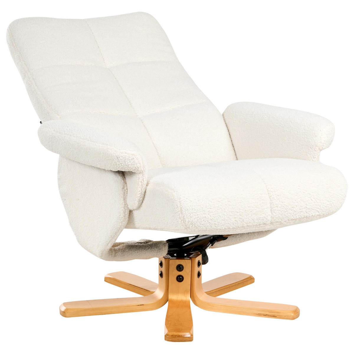 FERNSEHSESSEL Cremeweiß Epse - Schwarz/Weiß, Textil (76/80/93cm) - Beliani