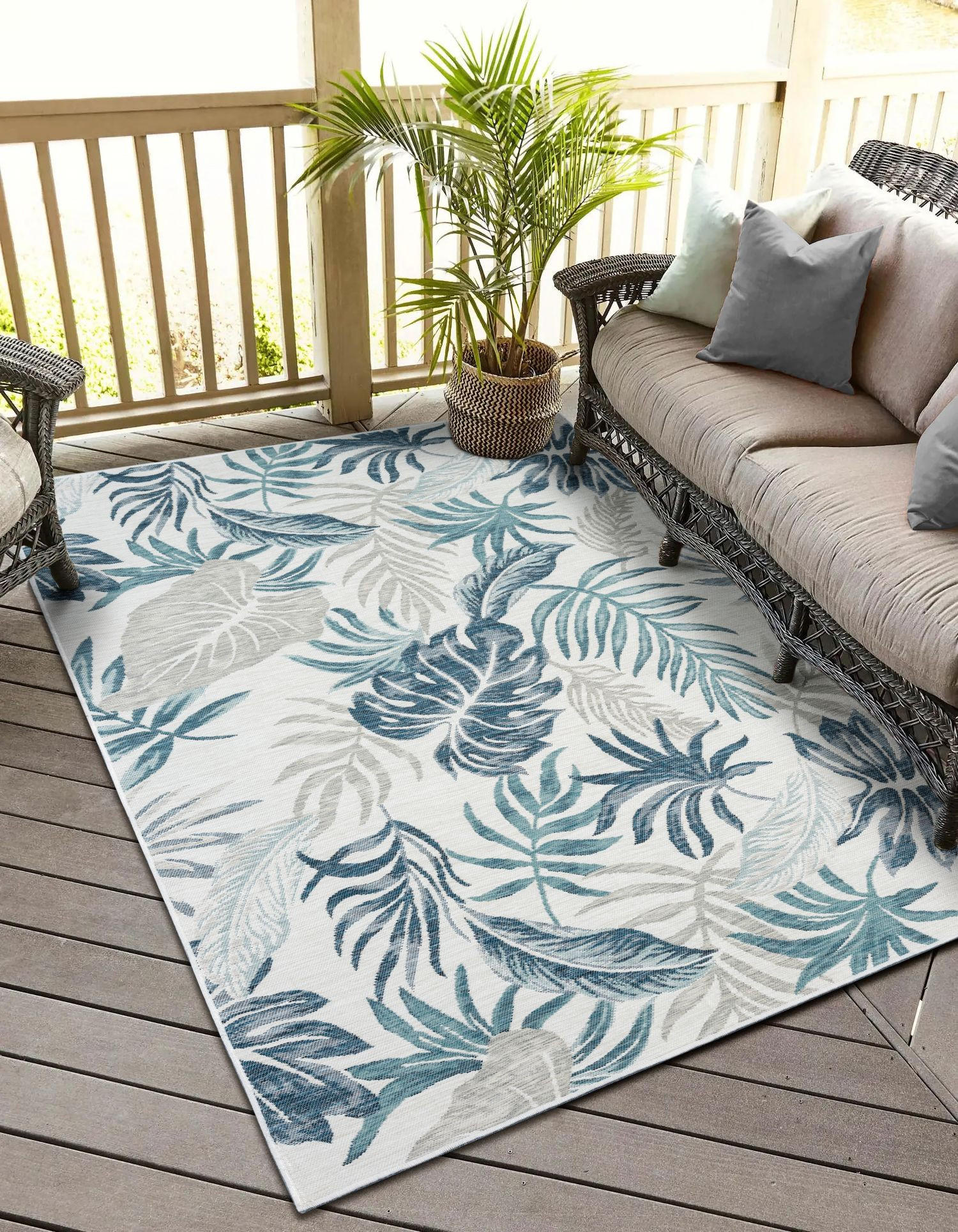 OUTDOORTEPPICH Malik Petrol,Hellgrau,Dunkelblau 160/230 cm - Petrol, Textil (160/230cm) - My-Rug