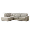 ECKSOFA Kirou Beige Webstoff - Links Seite - Beige/Schwarz, Holz/Holzwerkstoff (225/311cm) - Maison de Reve