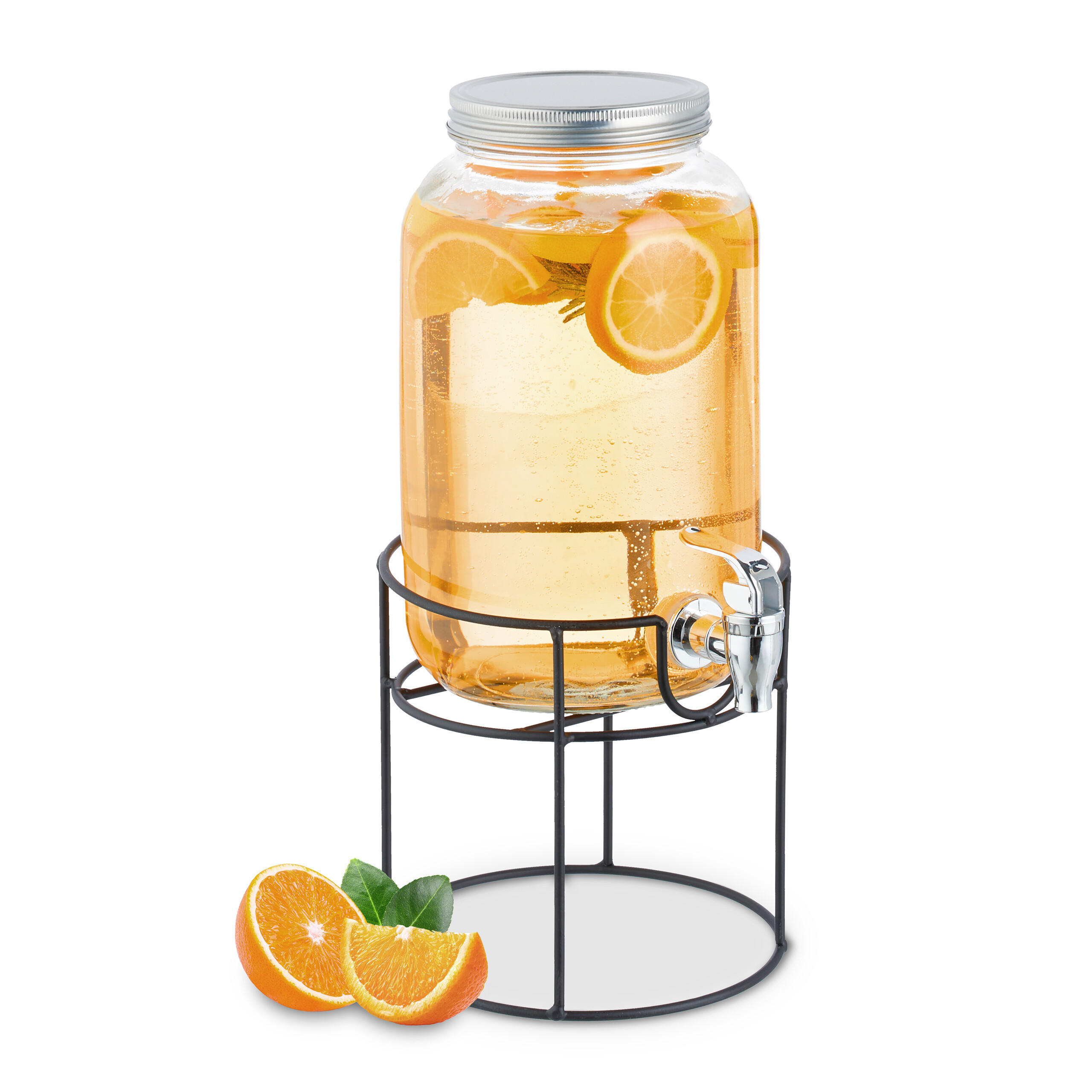 GETRÄNKESPENDER - Transparent, Glas/Kunststoff (3.3L) - Relaxdays